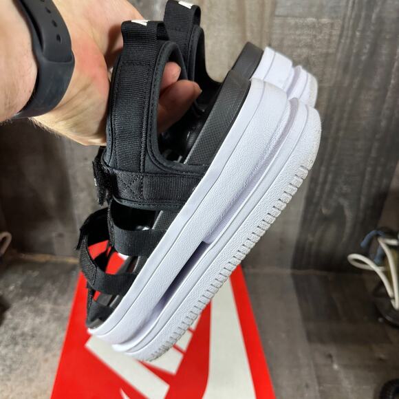 Nike Icon Classic Sandal Black White Platform Wedge DH0224-001 Women Size 8 - Picture 7 of 15